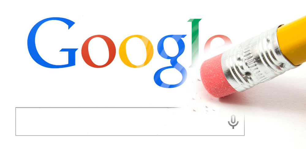 A pencil erasing the Google logo, symbolizing how to remove negative Google search results with services from Reputation Resolutions